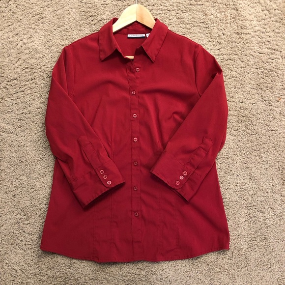 Simple Red Button Down - Picture 3 of 8